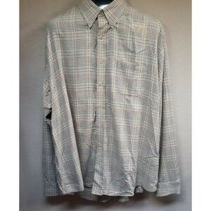 Viyella Mens Button Down Shirt Long Sleeves Cotton Wool Fine Plaid Multicolor